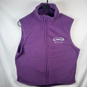 Tipsy Fleece Vest Mens XL Purple Montana Mountain Full Zip Made in USA